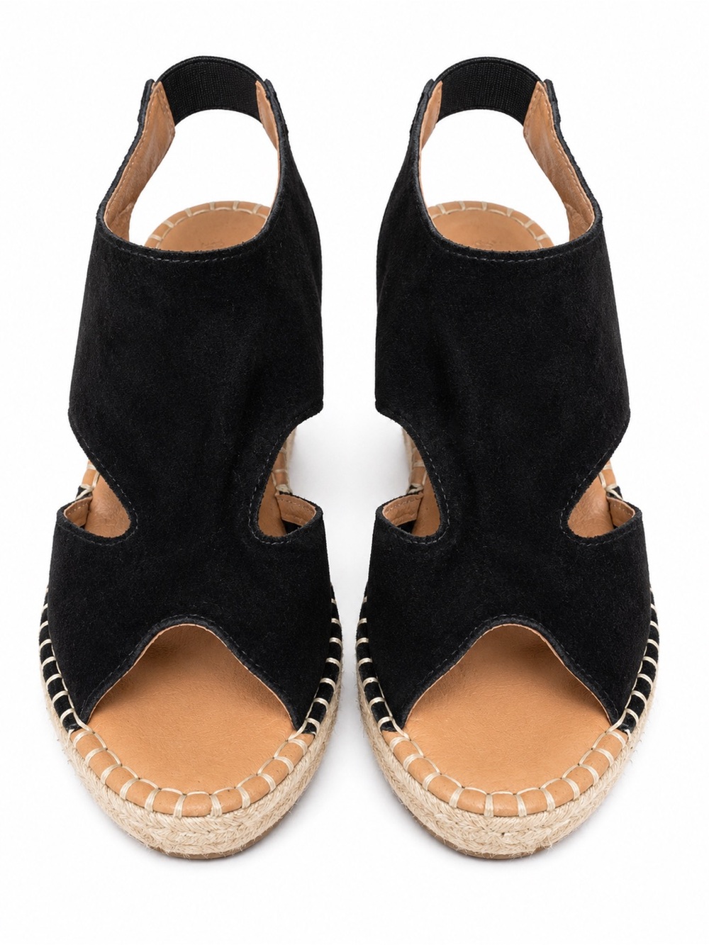 Kenneth Cole Gentle Souls | Black Suede Espadrille Wedge Sandals